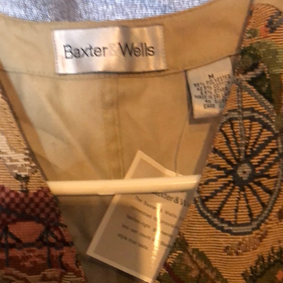 Baxter & wells Y2k fall preppy old stock tapestry Carousel Vest - Picture 2 of 9